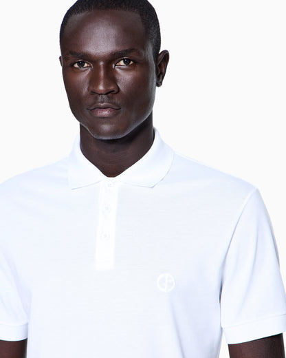Slim fit polo  in stretch cotton pique with logo