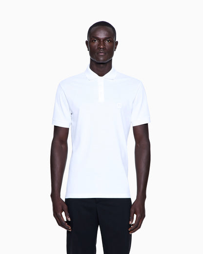 Slim fit polo  in stretch cotton pique with logo