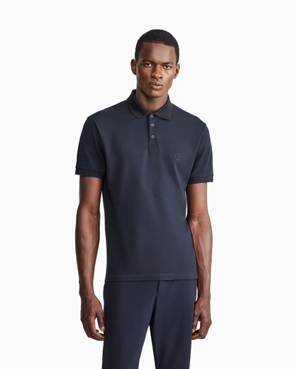 Slim fit polo  in stretch cotton pique with logo