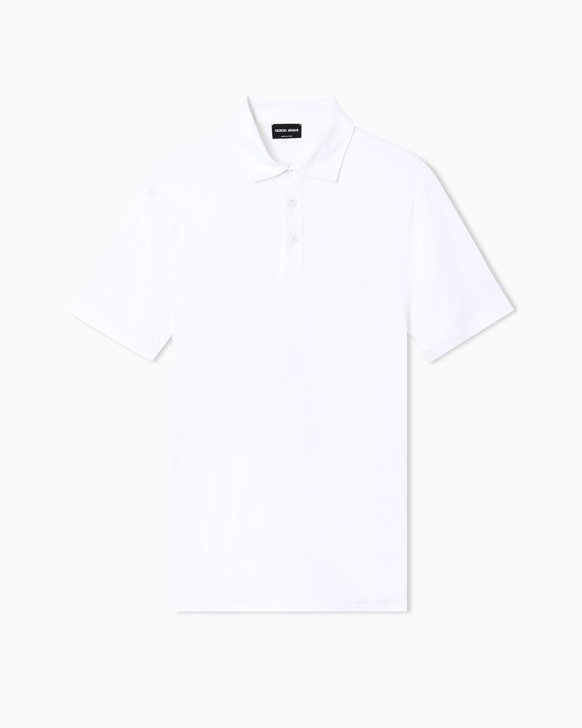 Interlock polo in cotton with an embroidered logo