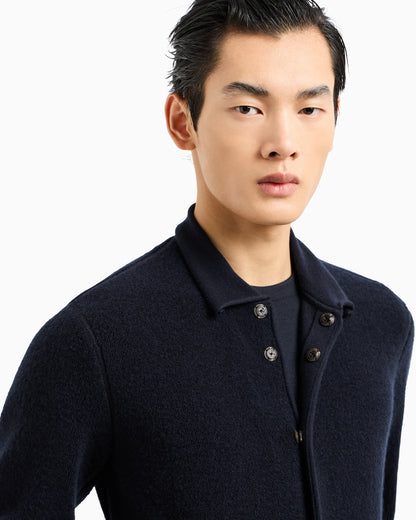Icon single-breasted jacket in loop-stitch cashmere
