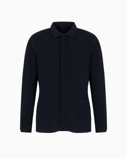 Icon single-breasted jacket in loop-stitch cashmere