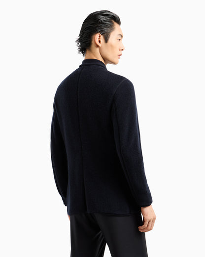 Icon single-breasted jacket in loop-stitch cashmere