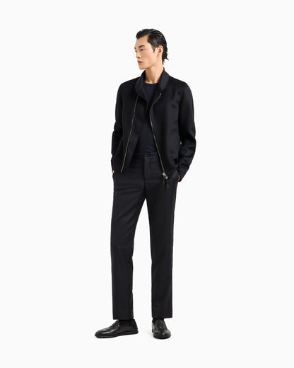 Pure cashmere interlock crew-neck jumper