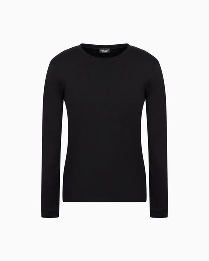 Pure cashmere interlock crew-neck jumper