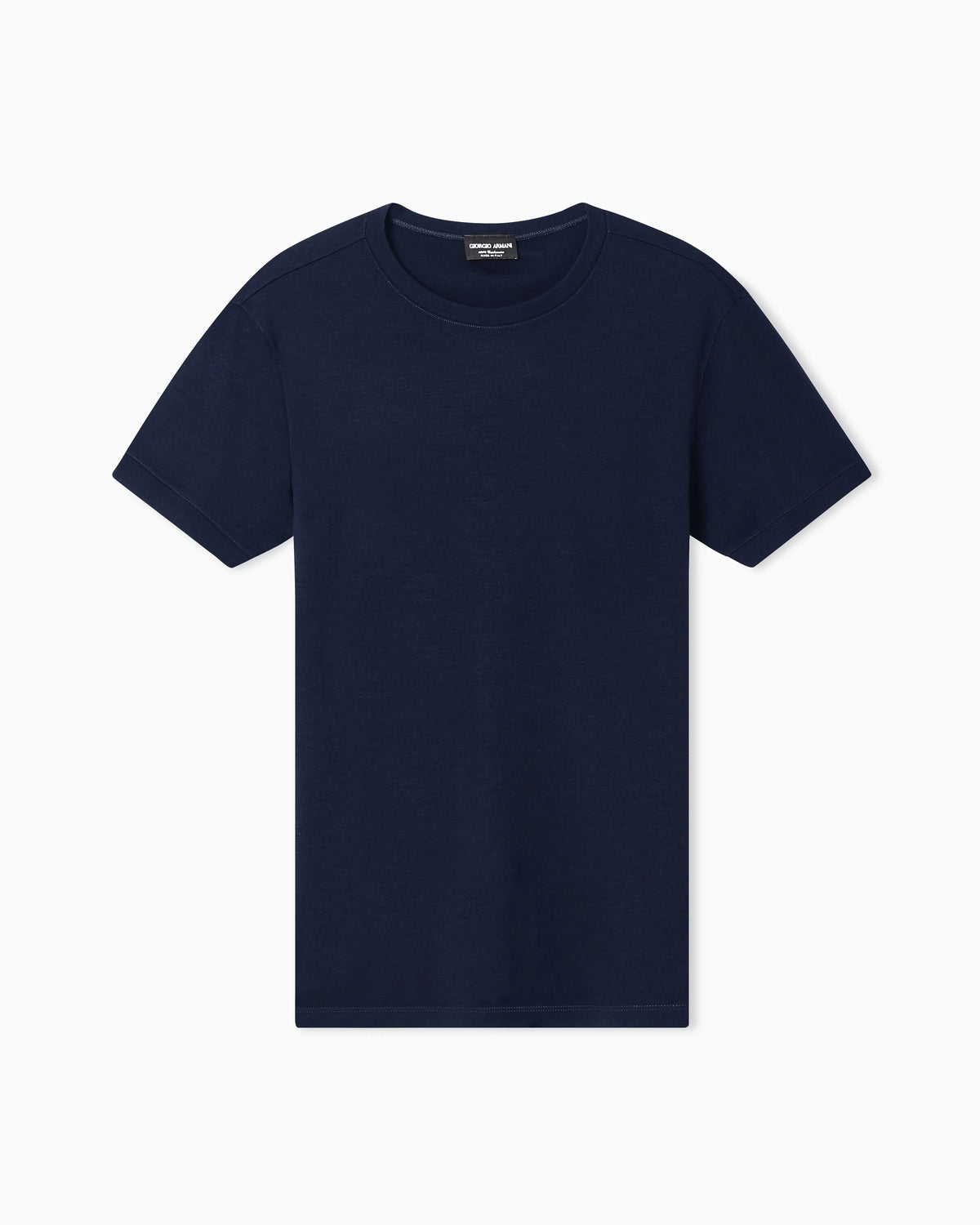 ASV crew-neck, short-sleeved jumper in cashmere interlock