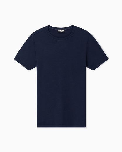 ASV crew-neck, short-sleeved jumper in cashmere interlock