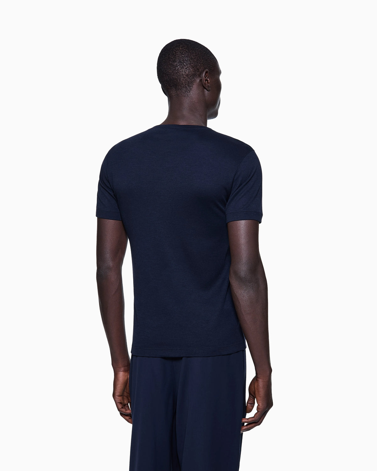 ASV crew-neck, short-sleeved jumper in cashmere interlock