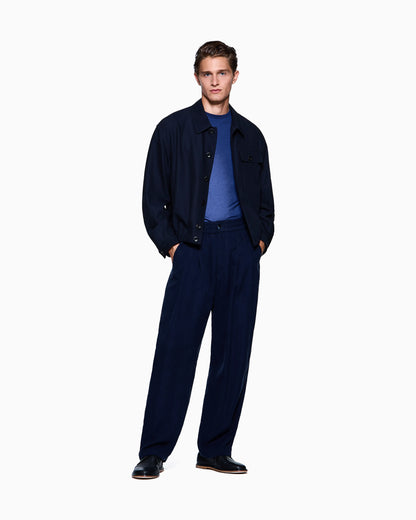 crew-neck, short-sleeved jumper in cashmere interlock