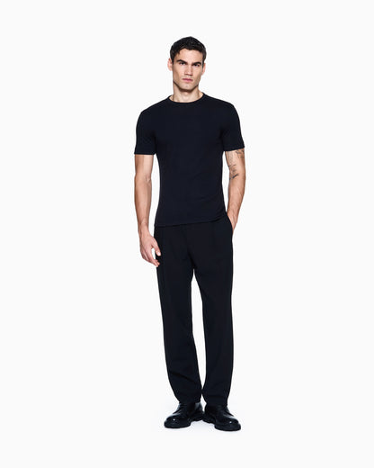 Short cashmere jumper with topstitched crew neck Icon