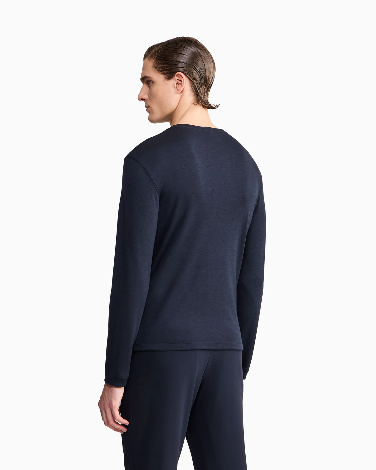 Crew neck jumper in pure cashmere interlock Icon