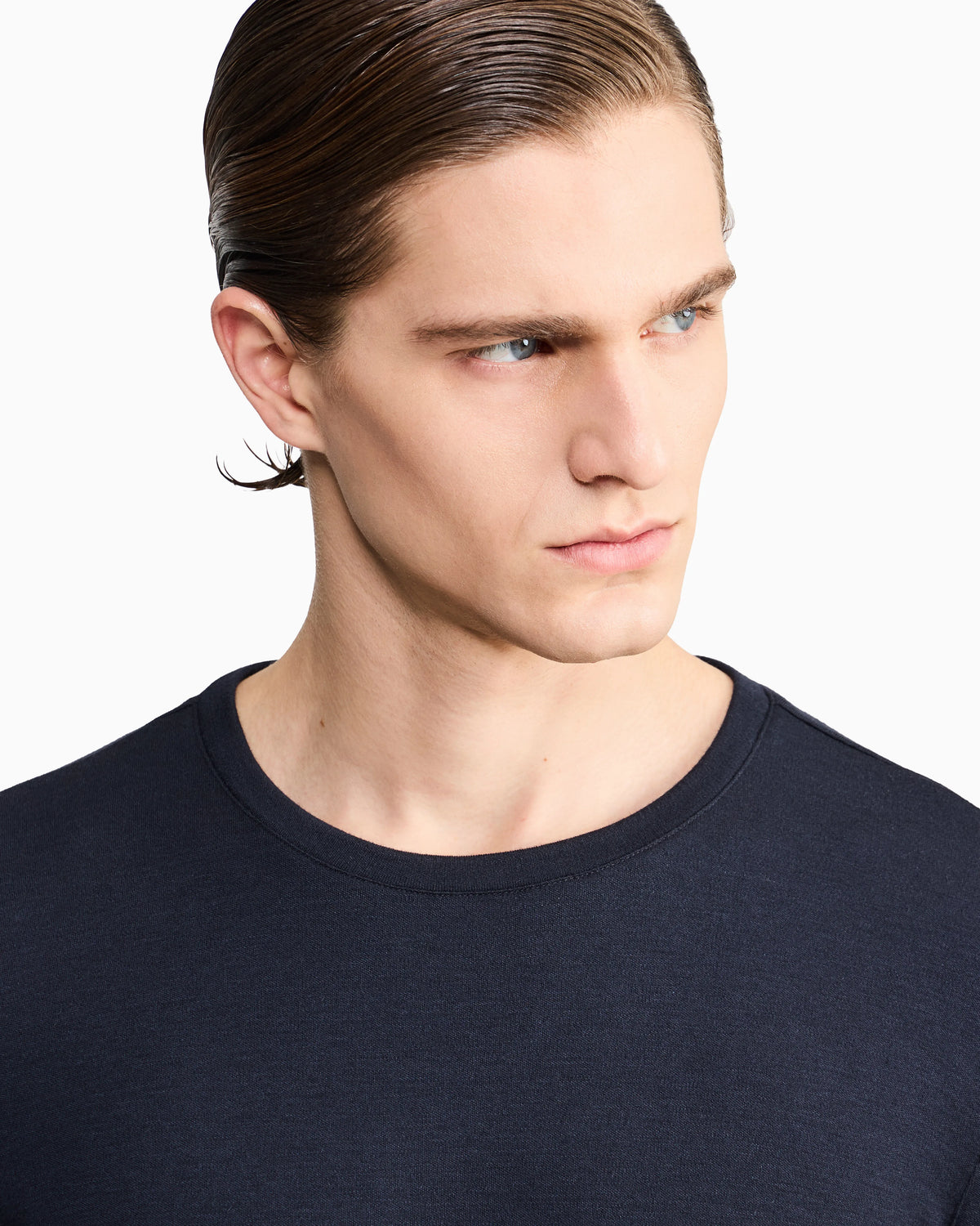 Crew neck jumper in pure cashmere interlock Icon