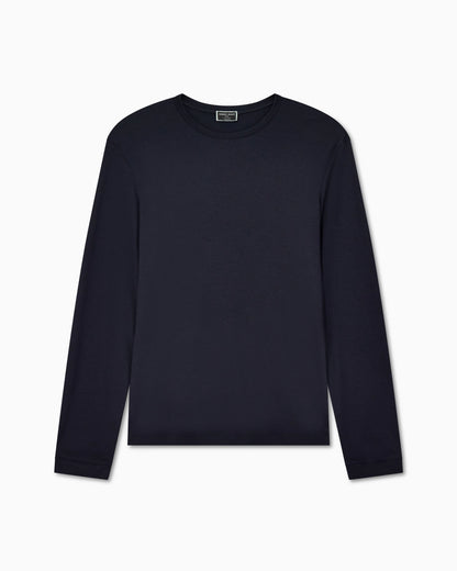 Crew neck jumper in pure cashmere interlock Icon