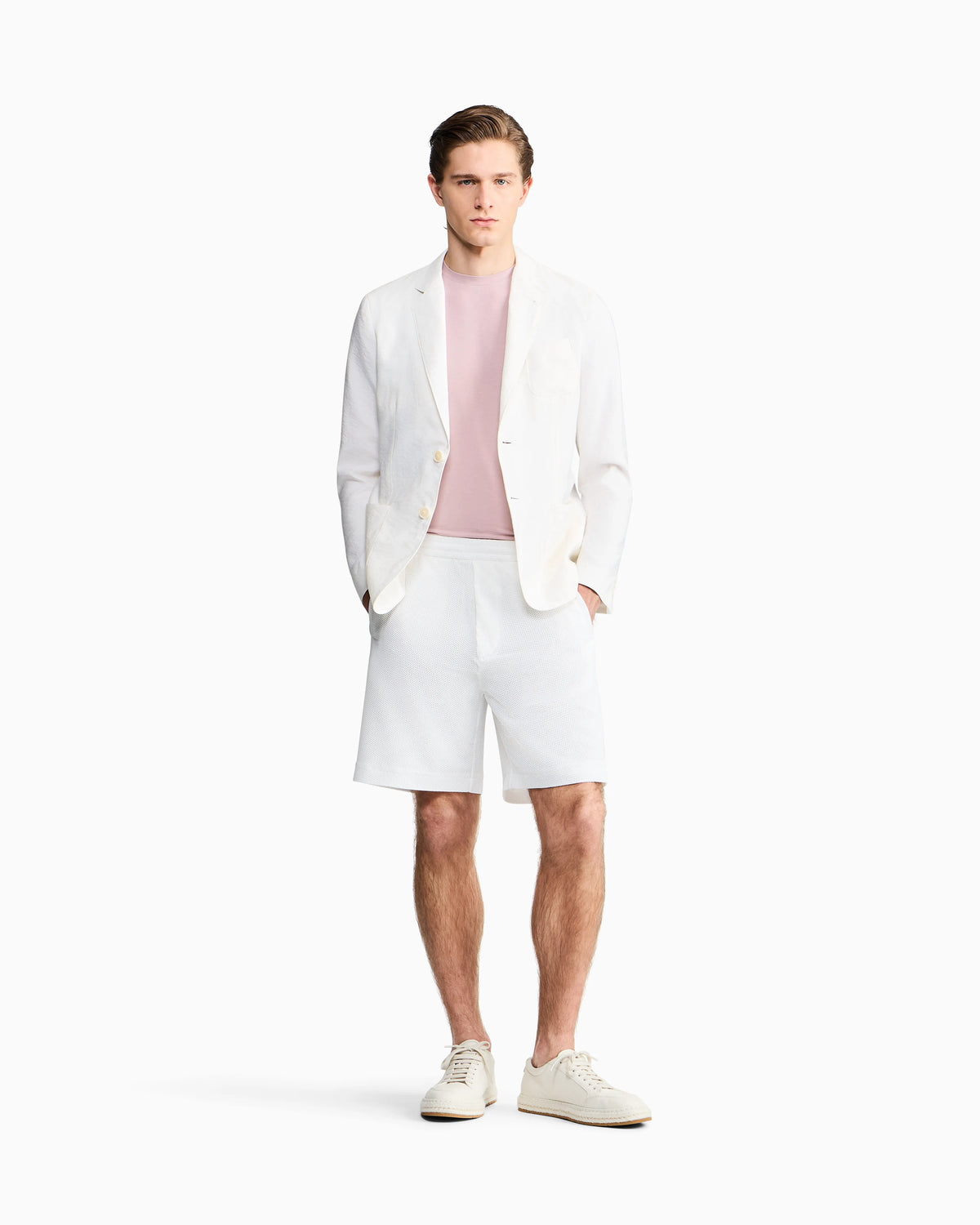 crew-neck T-shirt in stretch viscose jersey