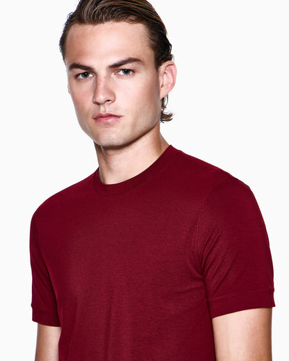 crew-neck T-shirt in stretch viscose jersey