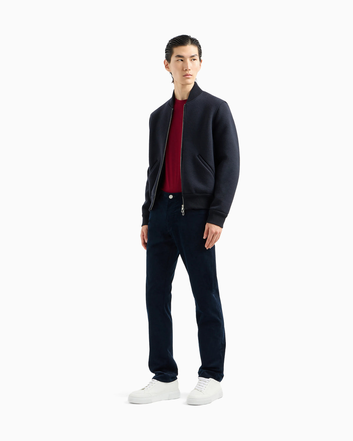 crew-neck T-shirt in stretch viscose jersey