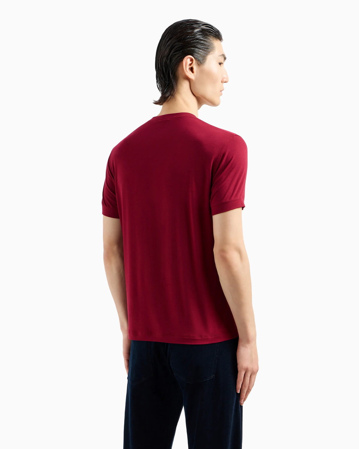 crew-neck T-shirt in stretch viscose jersey