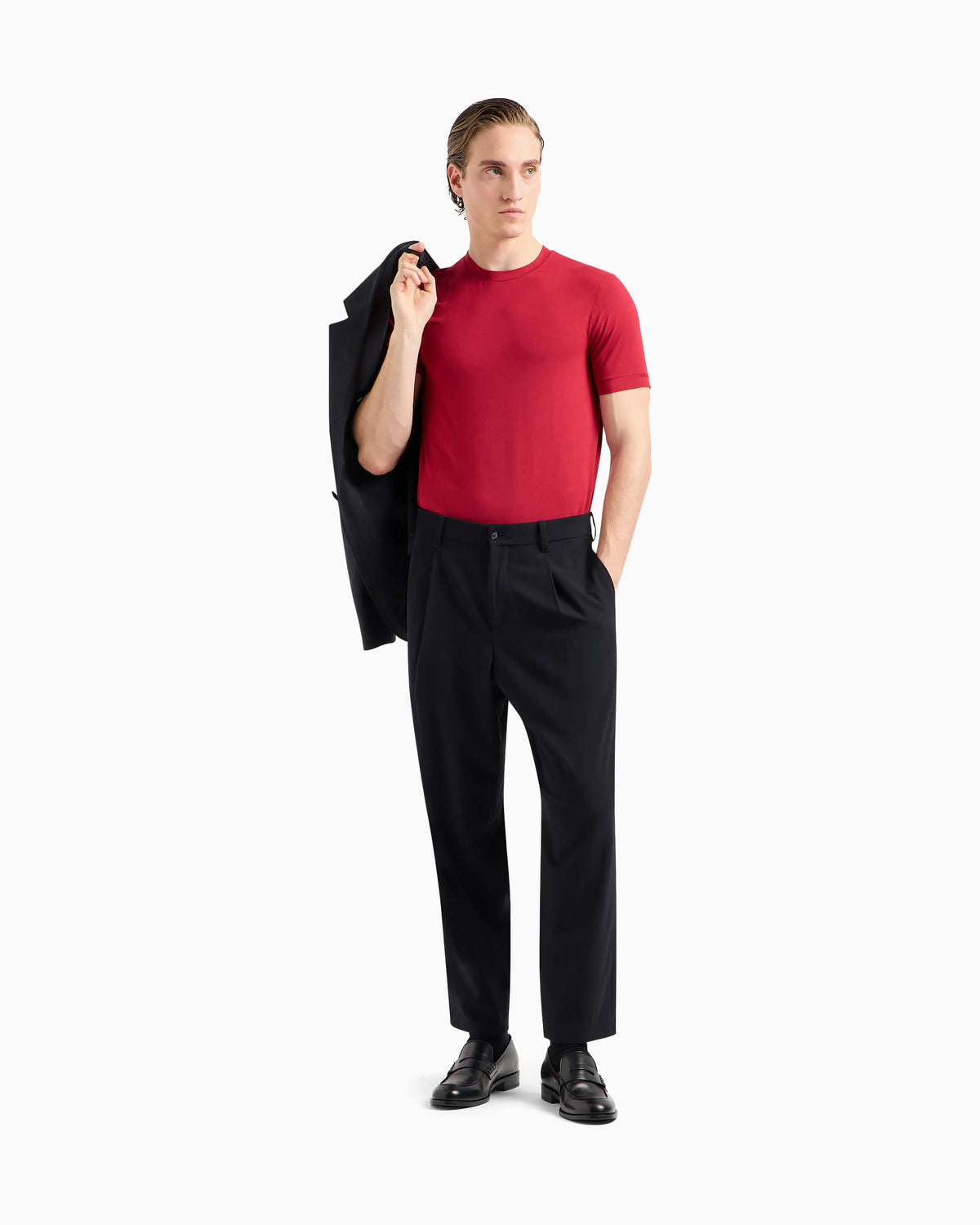 crew-neck T-shirt in stretch viscose jersey