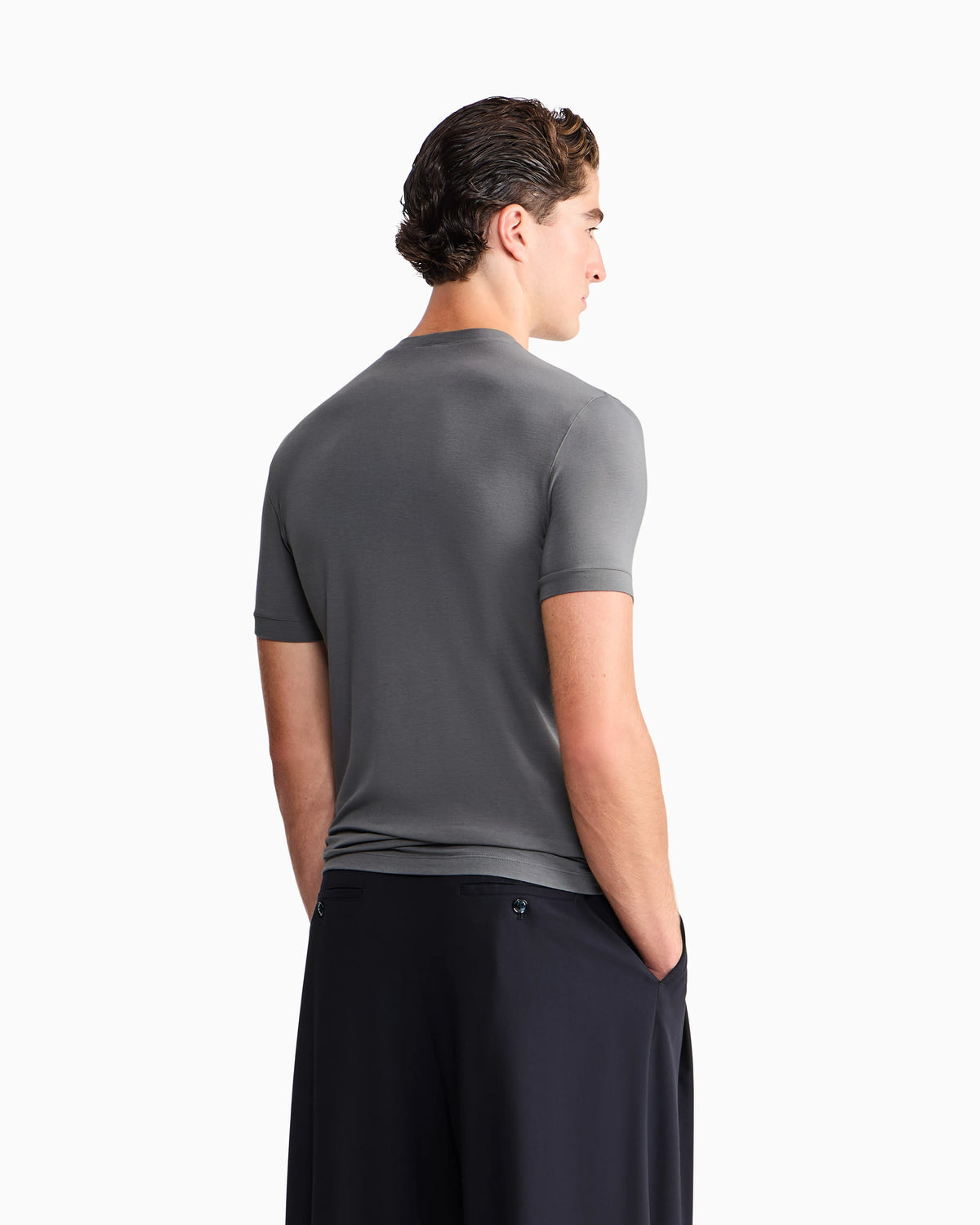 crew-neck T-shirt in stretch viscose jersey