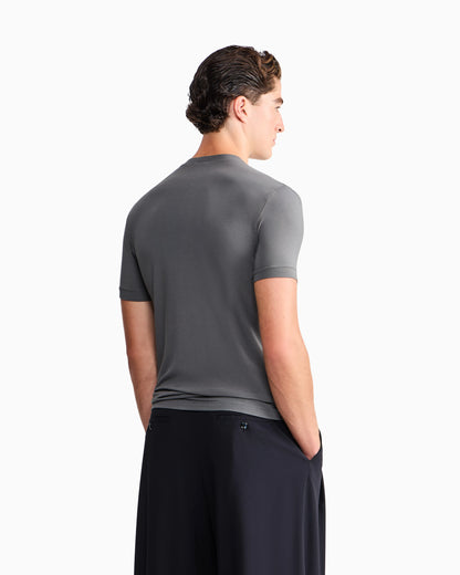 crew-neck T-shirt in stretch viscose jersey