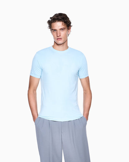 crew-neck T-shirt in stretch viscose jersey