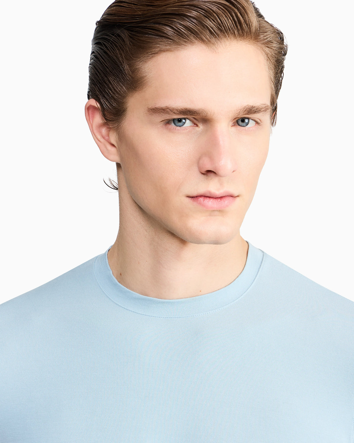 crew-neck T-shirt in stretch viscose jersey