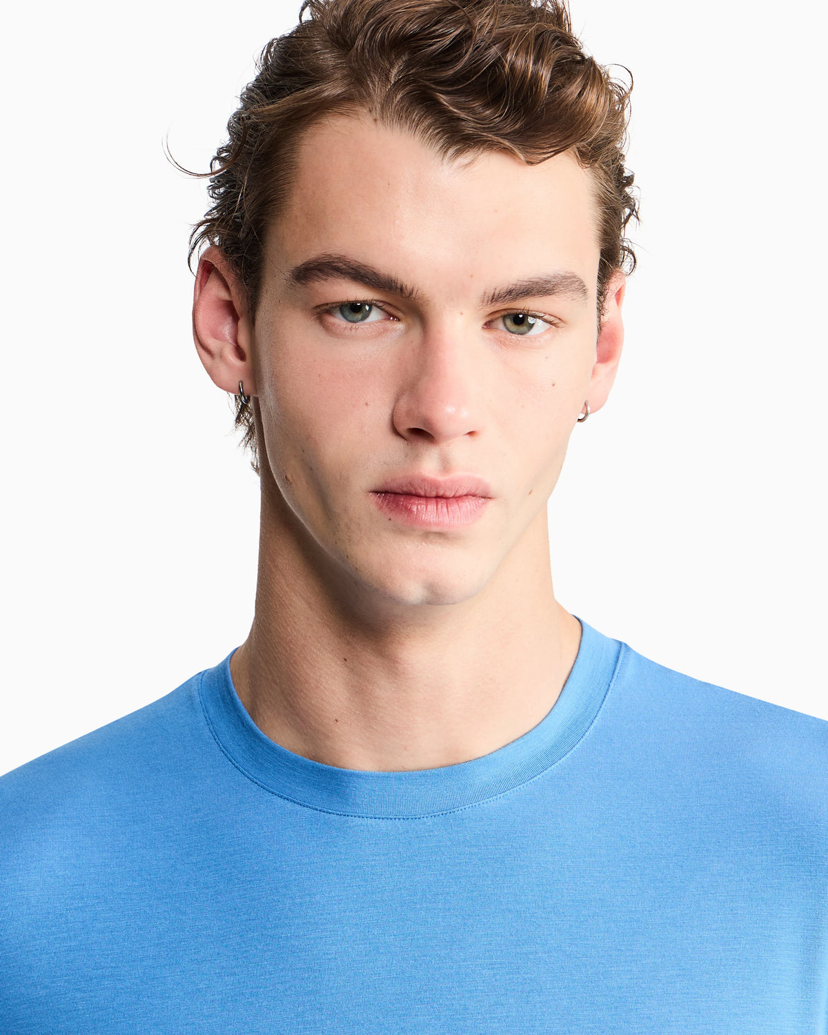 crew-neck T-shirt in stretch viscose jersey