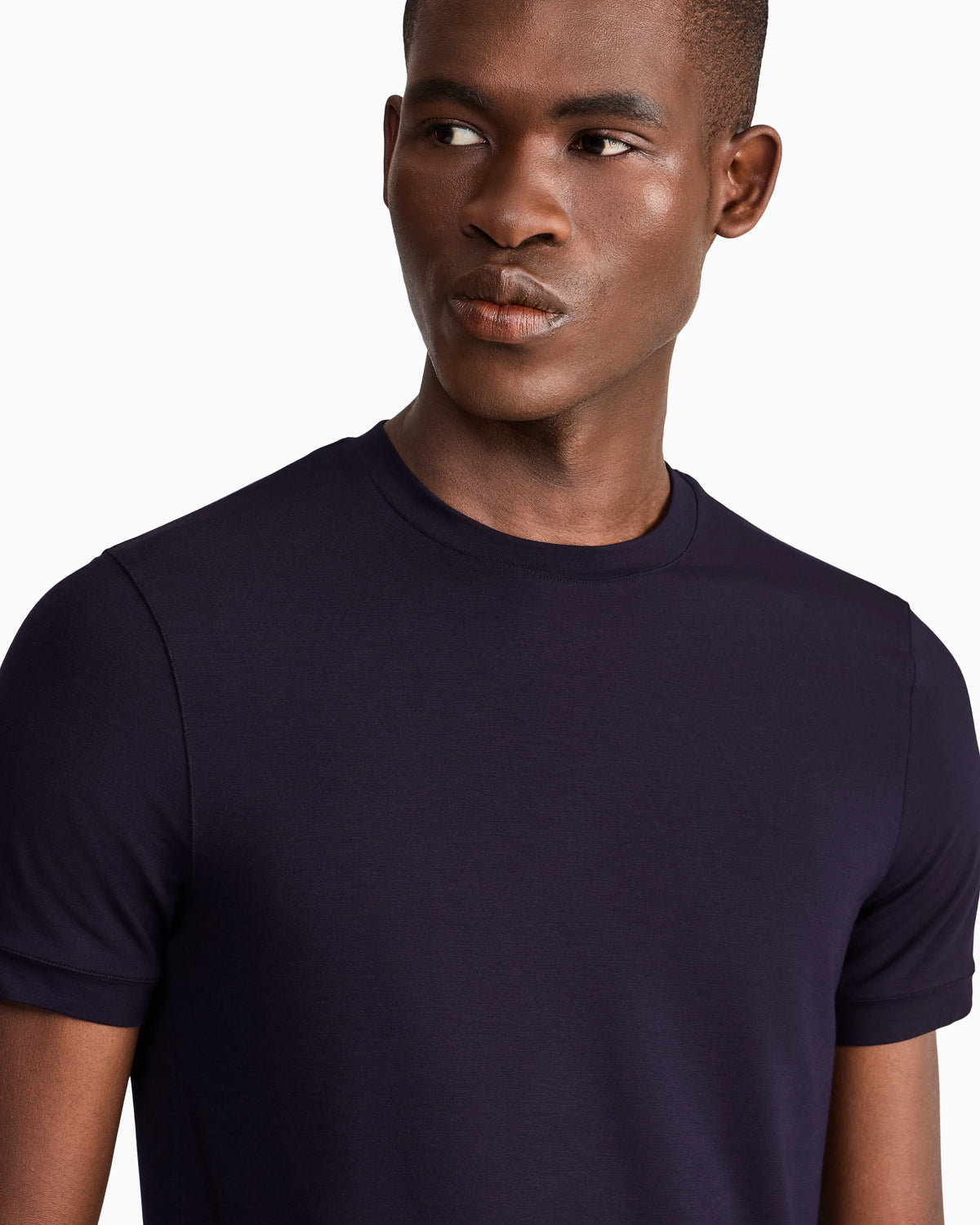 crew-neck T-shirt in stretch viscose jersey
