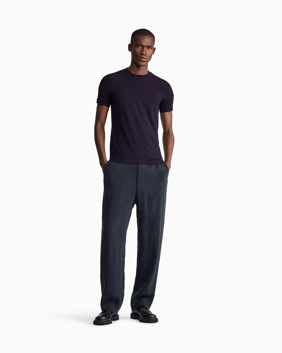 crew-neck T-shirt in stretch viscose jersey