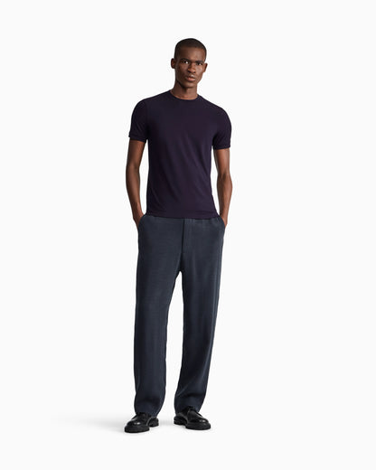 crew-neck T-shirt in stretch viscose jersey