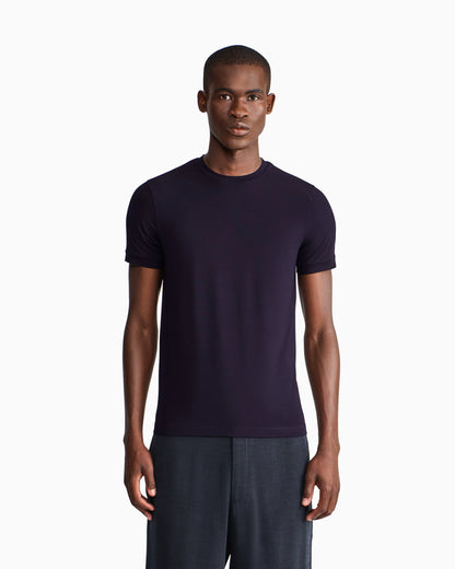crew-neck T-shirt in stretch viscose jersey