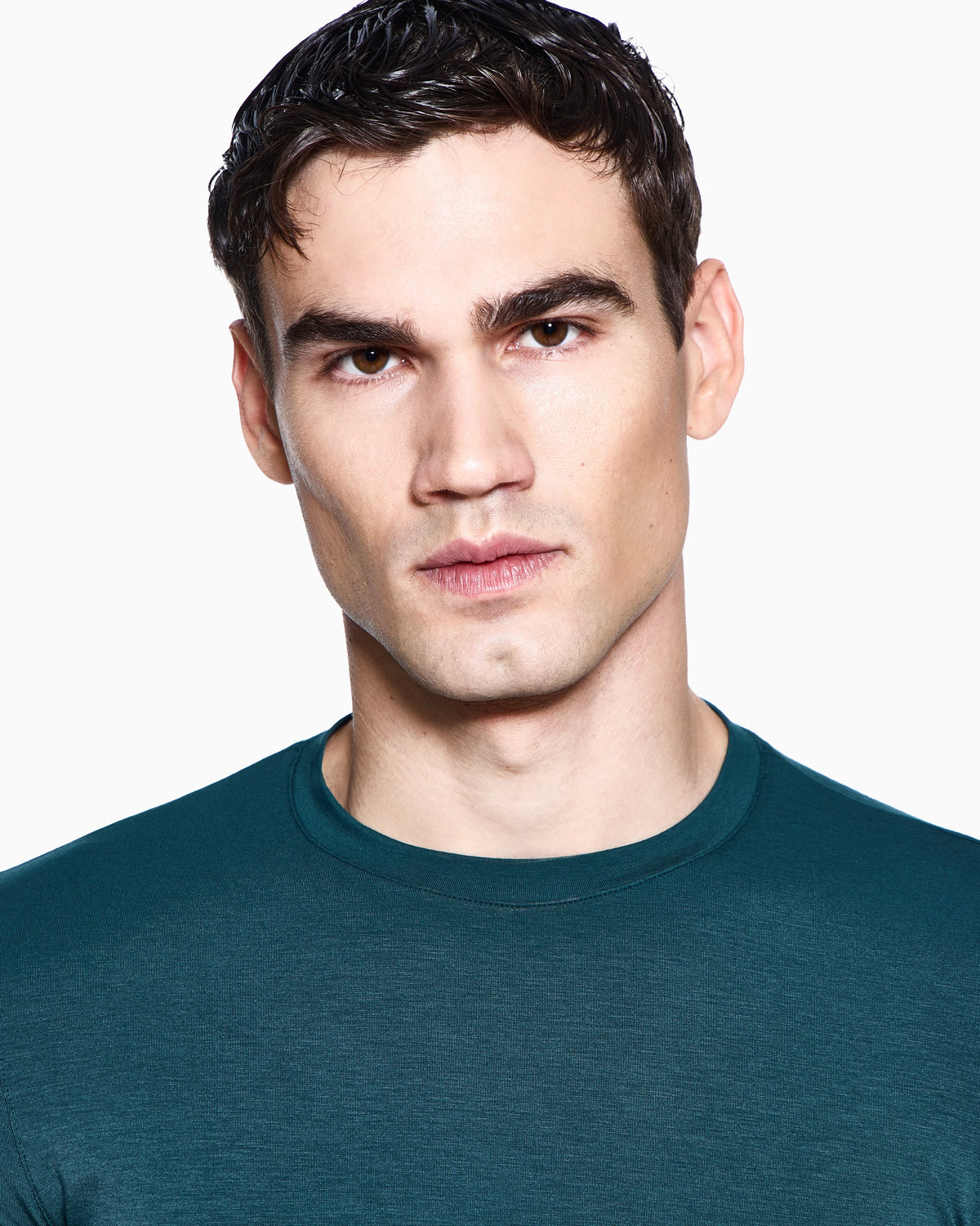 crew-neck T-shirt in stretch viscose jersey