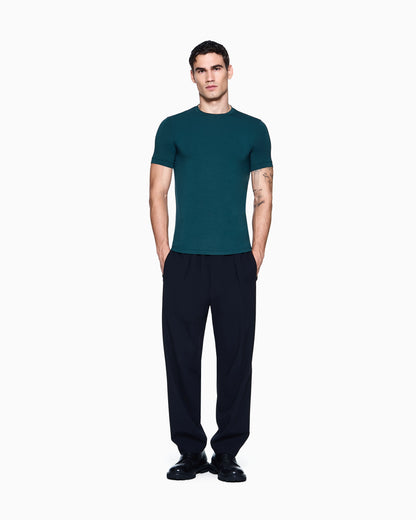 crew-neck T-shirt in stretch viscose jersey