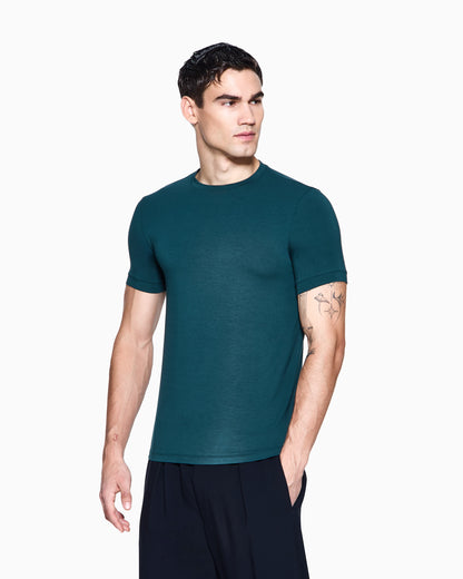 crew-neck T-shirt in stretch viscose jersey