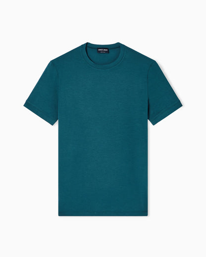 crew-neck T-shirt in stretch viscose jersey