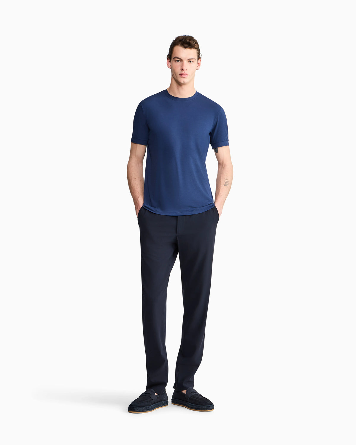 crew-neck T-shirt in stretch viscose jersey