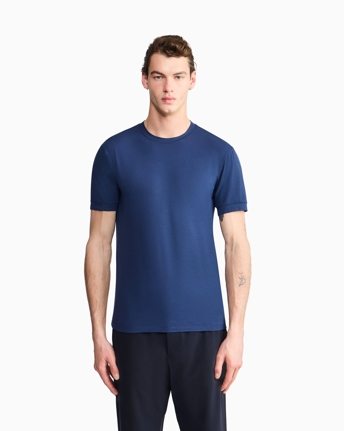 crew-neck T-shirt in stretch viscose jersey
