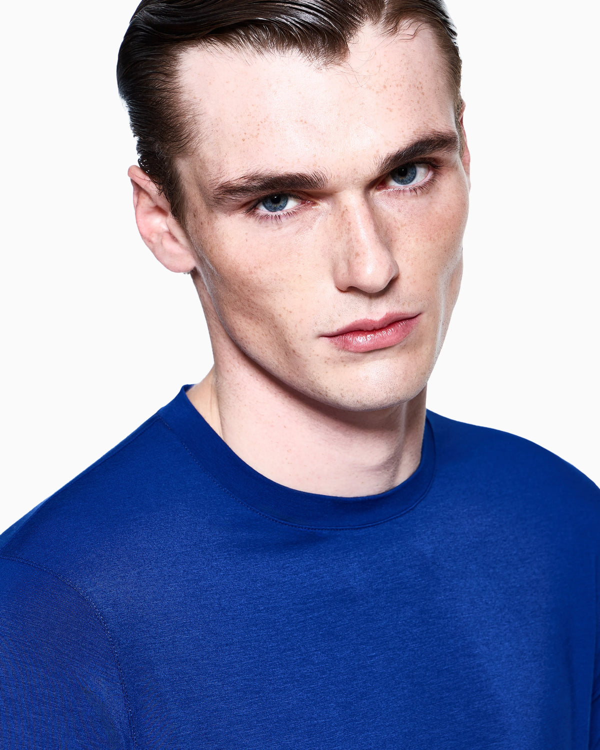 crew-neck T-shirt in stretch viscose jersey