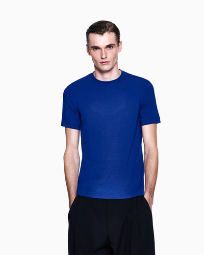 crew-neck T-shirt in stretch viscose jersey
