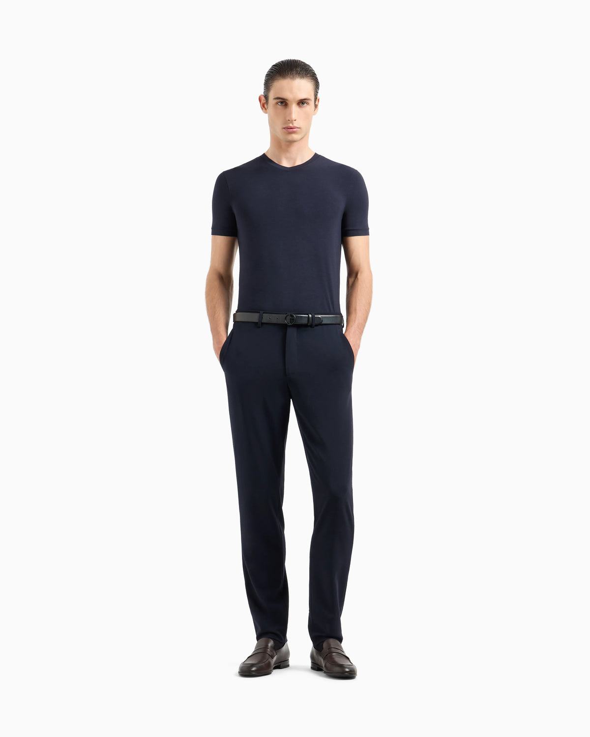 Stretch viscose jersey, V-neck Icon T-shirt