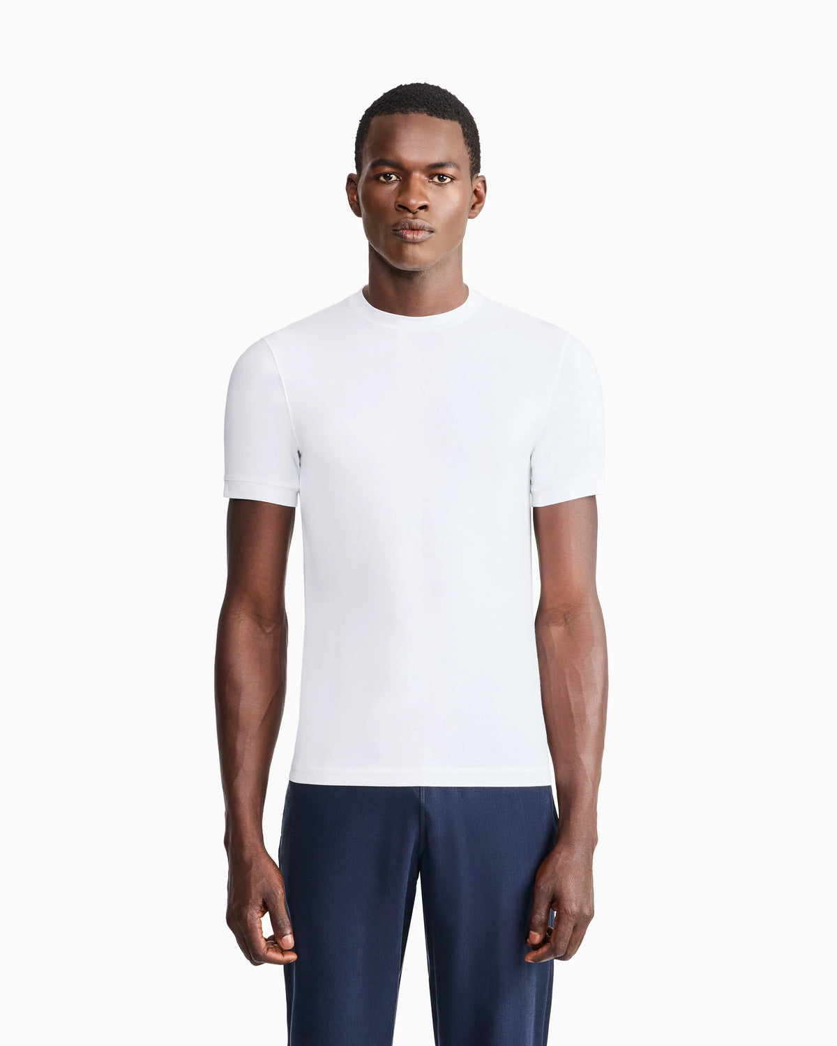 Jersey t-shirt in stretch viscose with a crew neck Icon