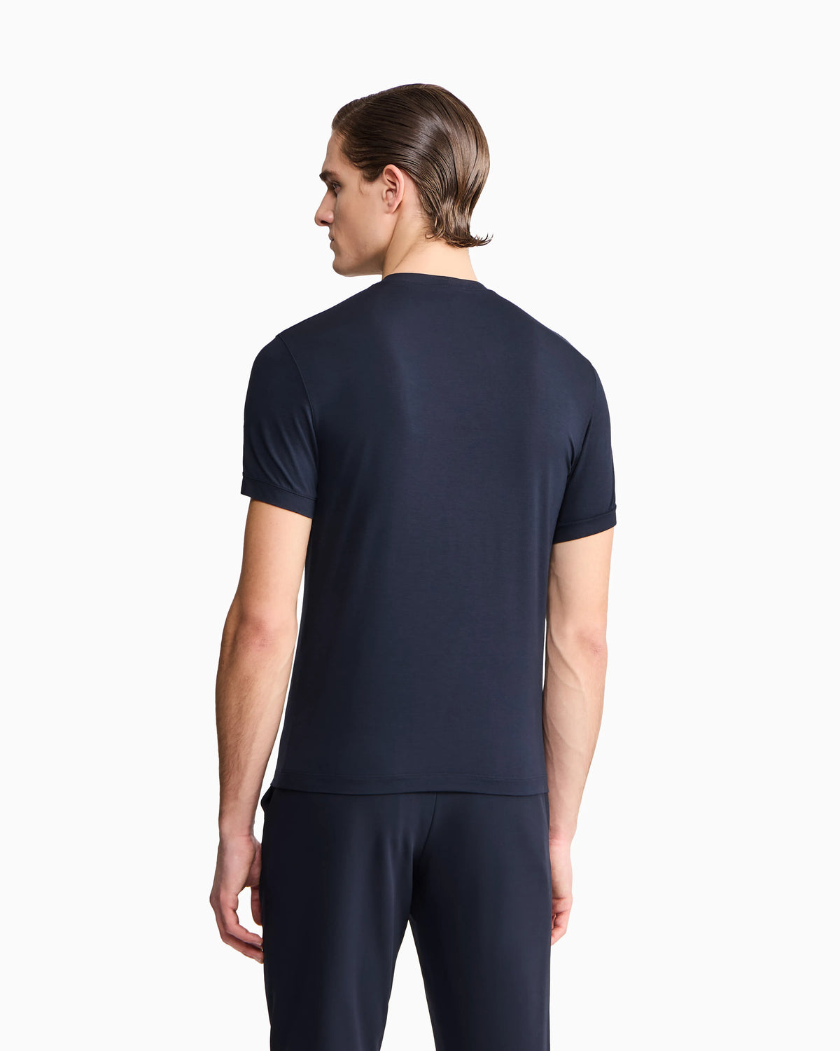 Jersey t-shirt in stretch viscose with a crew neck Icon
