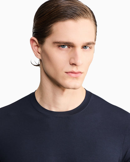 Jersey t-shirt in stretch viscose with a crew neck Icon