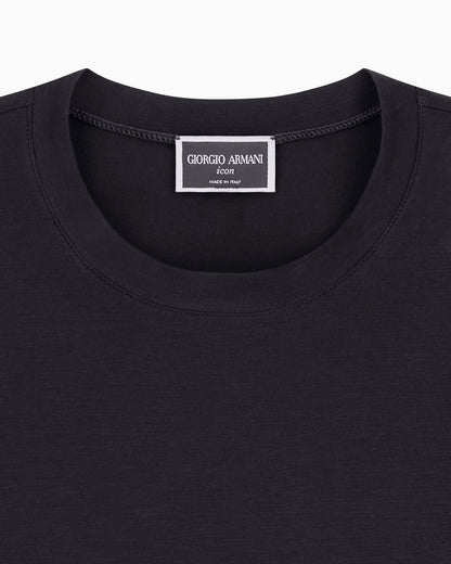 Jersey t-shirt in stretch viscose with a crew neck Icon