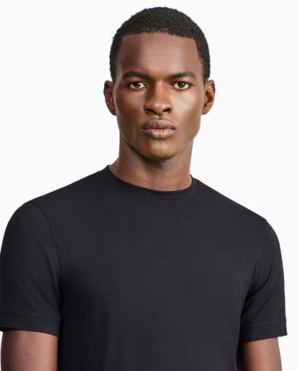 Jersey t-shirt in stretch viscose with a crew neck Icon