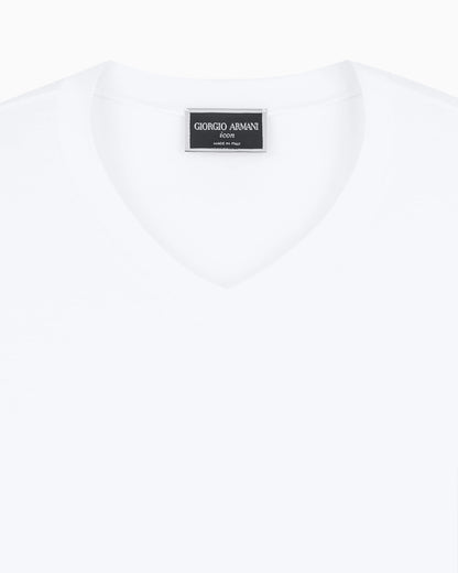 Jersey t-shirt with a V-neck in stretch viscose Icon