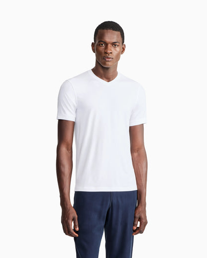 Jersey t-shirt with a V-neck in stretch viscose Icon