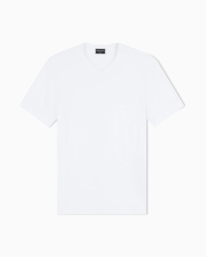 Jersey t-shirt with a V-neck in stretch viscose Icon