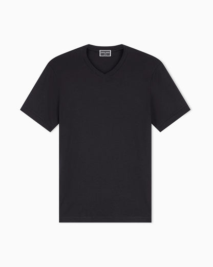 Jersey t-shirt with a V-neck in stretch viscose Icon