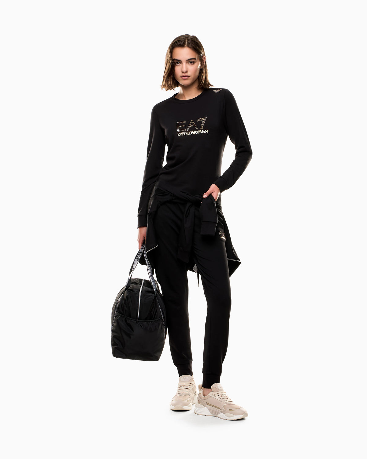 Stretch sweatshirt in a viscose blend with studs Evolution